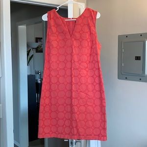 Eyelet salmon summer cocktail dress